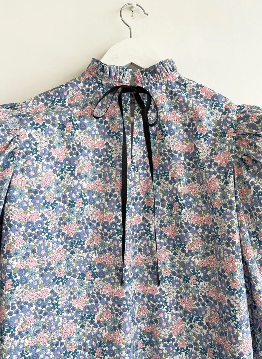 Vintage Victoire Eliza Faulkner Luella Dress (Blue Floral) - XS - Image 5