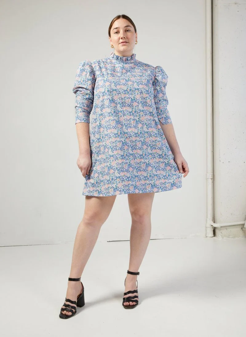 Vintage Victoire Eliza Faulkner Luella Dress (Blue Floral) - XS - Image 6