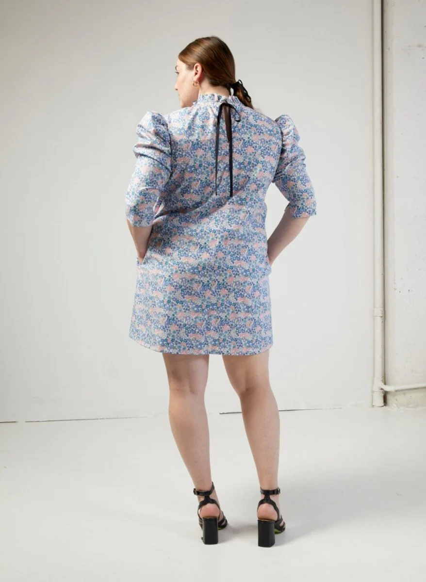 Vintage Victoire Eliza Faulkner Luella Dress (Blue Floral) - XS - Image 7