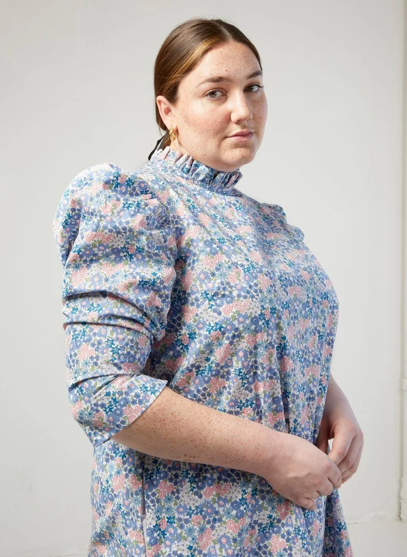 Vintage Victoire Eliza Faulkner Luella Dress (Blue Floral) - XS - Image 8