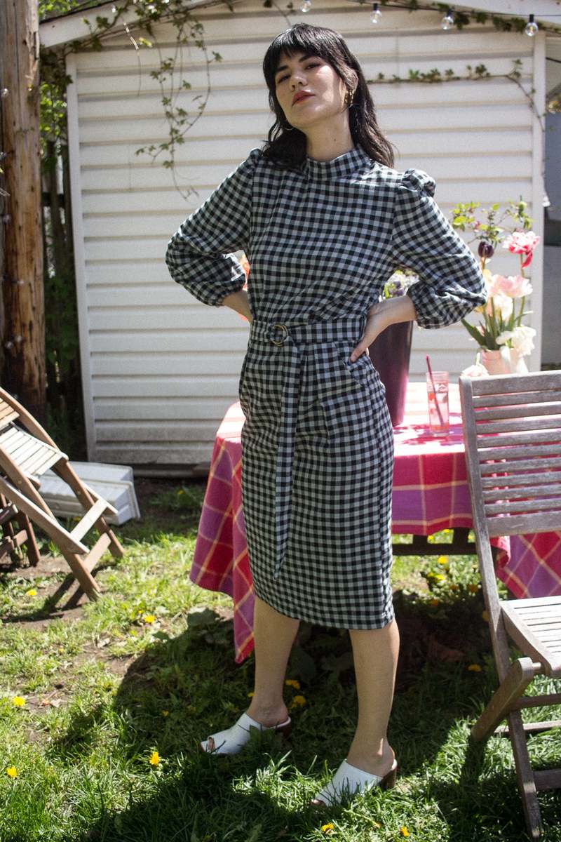 Vintage Victoire Eve Gravel Franklin Dress (Black/Steel) - M