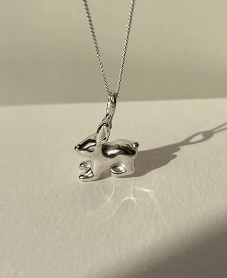 Wild Silver Bunny Necklace