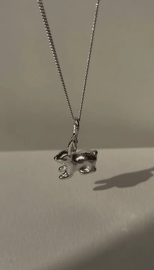 Wild Silver Bunny Necklace - Image 5