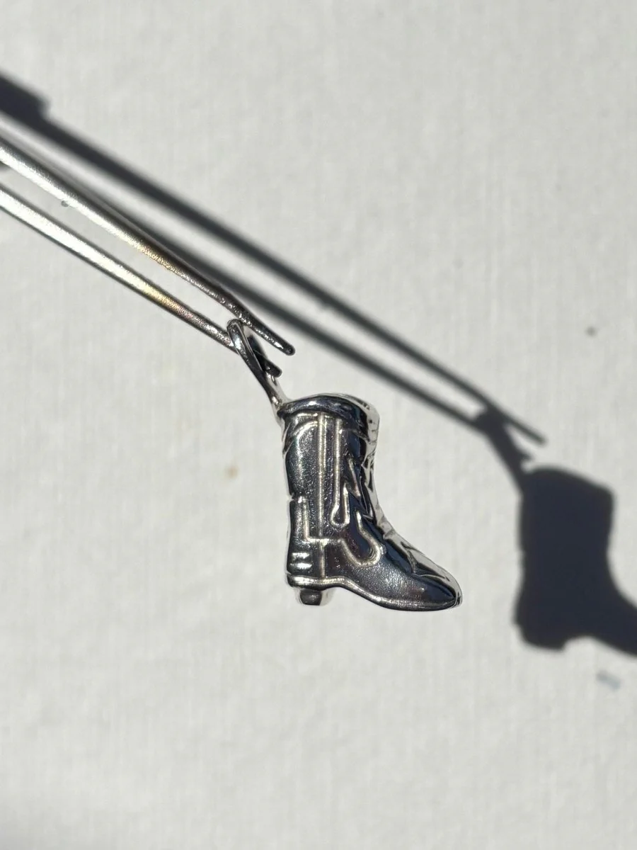 Wild Silver Cowboy Boot Necklace - Image 3