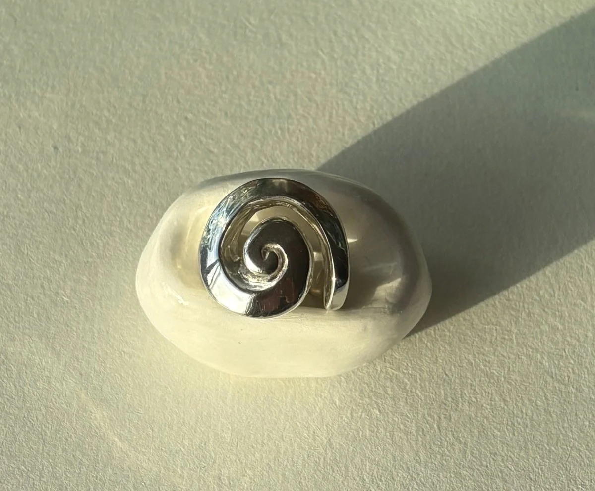 Wild Silver Spiral Shell Ring