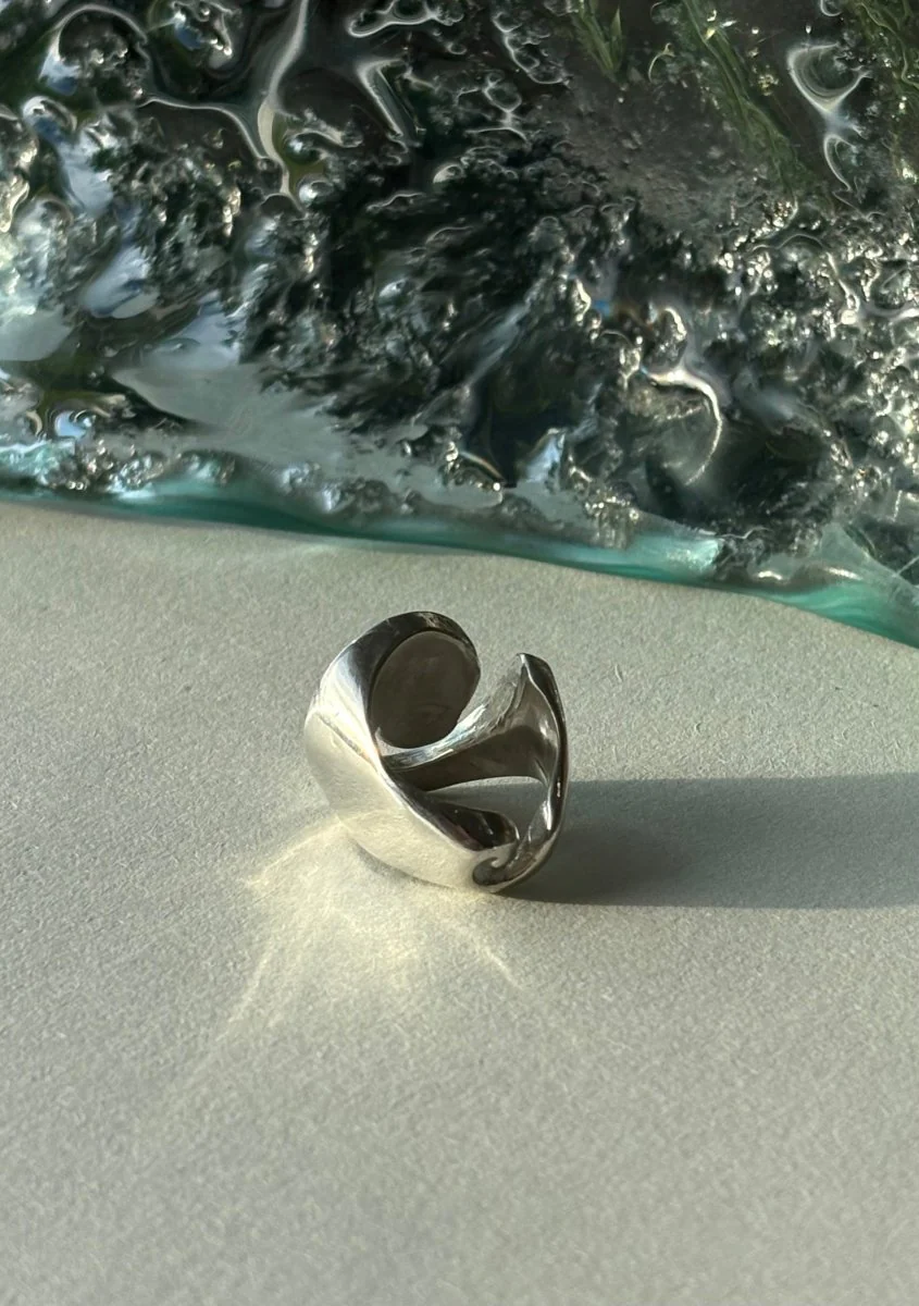 Wild Silver Spiral Shell Ring - Image 2