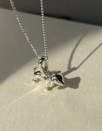 Wild Silver Weiner Dog Necklace - Image 2