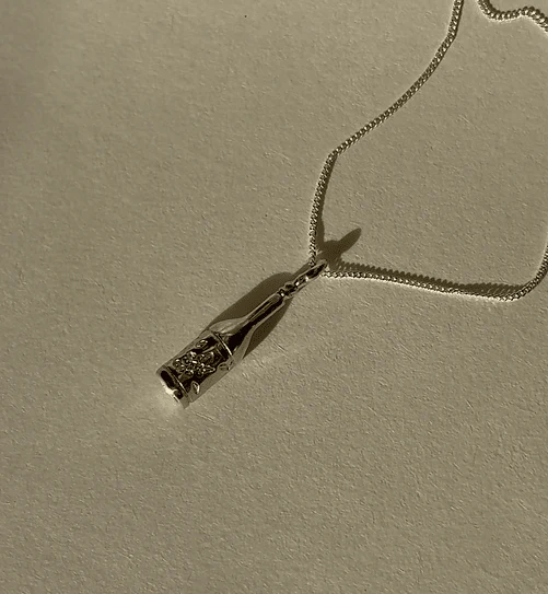 Wild Silver Wine Bottle Necklace - Image 3