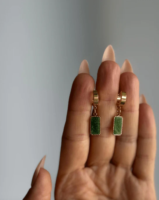 WILYMI Citadel Amazonite Huggie Earrings