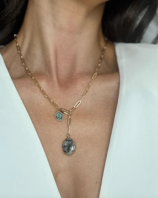 WILYMI Citadel Labradorite & Ruby Zoisite Necklace