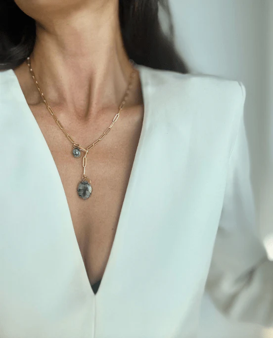 WILYMI Citadel Labradorite & Ruby Zoisite Necklace - Image 3