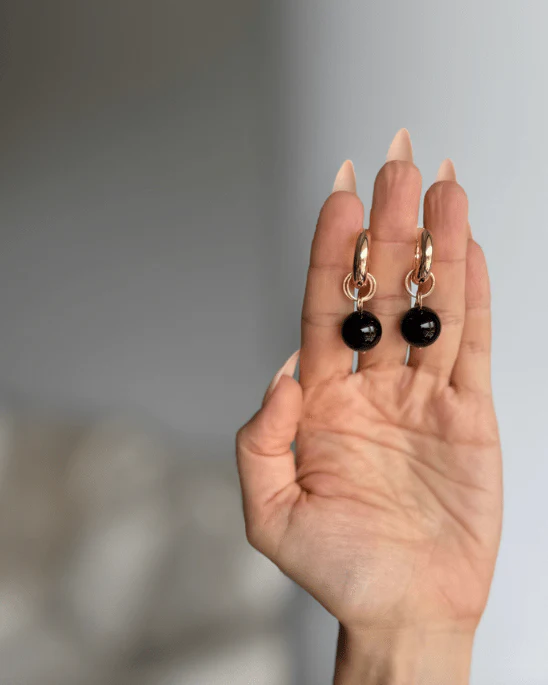 WILYMI Isola Black Tourmaline Hoop Earring - Image 2