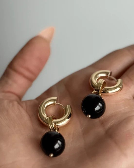 WILYMI Isola Black Tourmaline Hoop Earring - Image 3