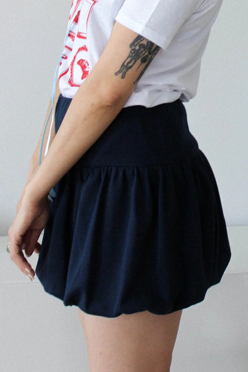With Nini Tidal Bubble Miniskirt (Navy) - Image 4
