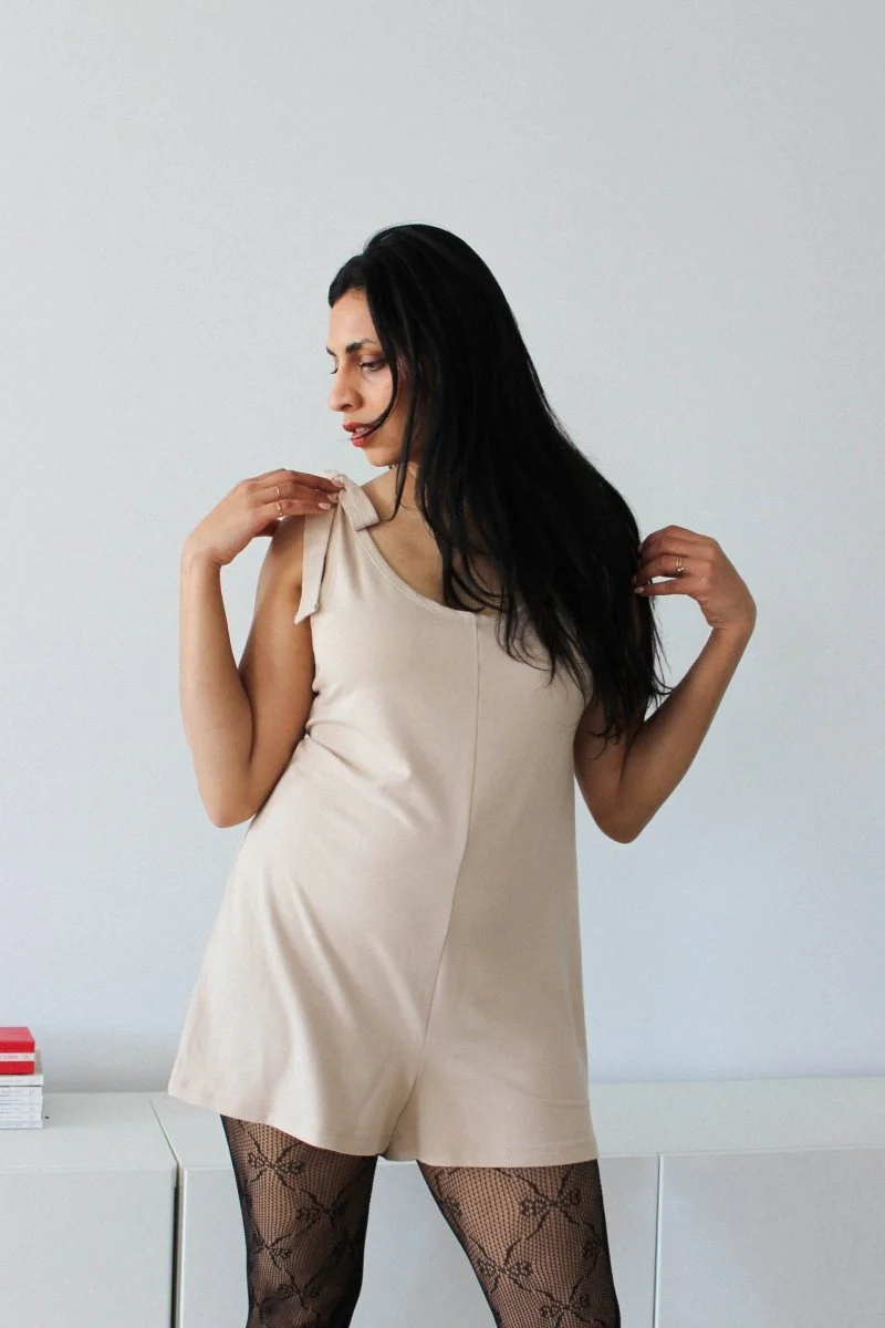 With Nini Coffee Shop Playsuit (Beige)