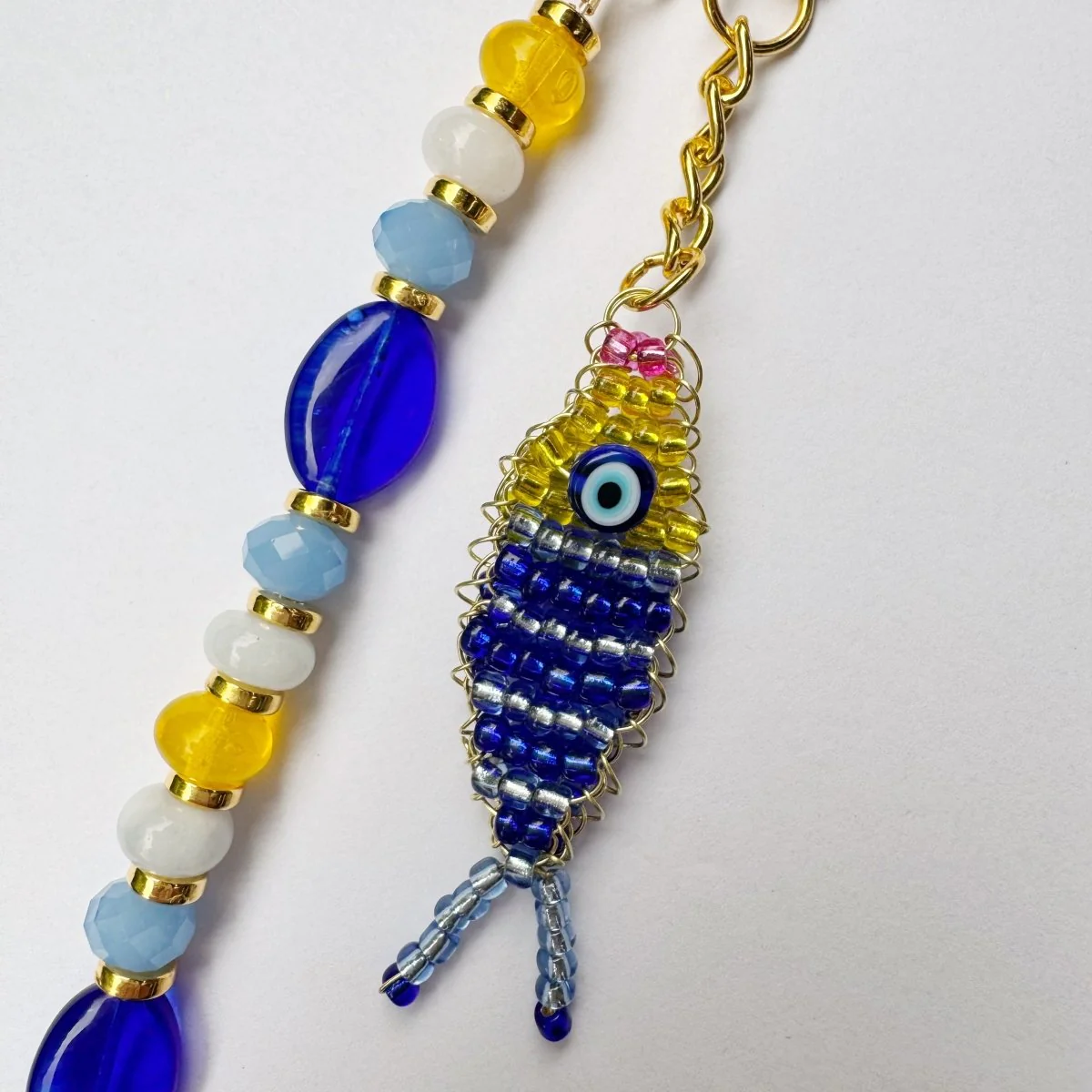 Zenny Jane Beaded Fish Bag Charms (With Beaded Strap)
