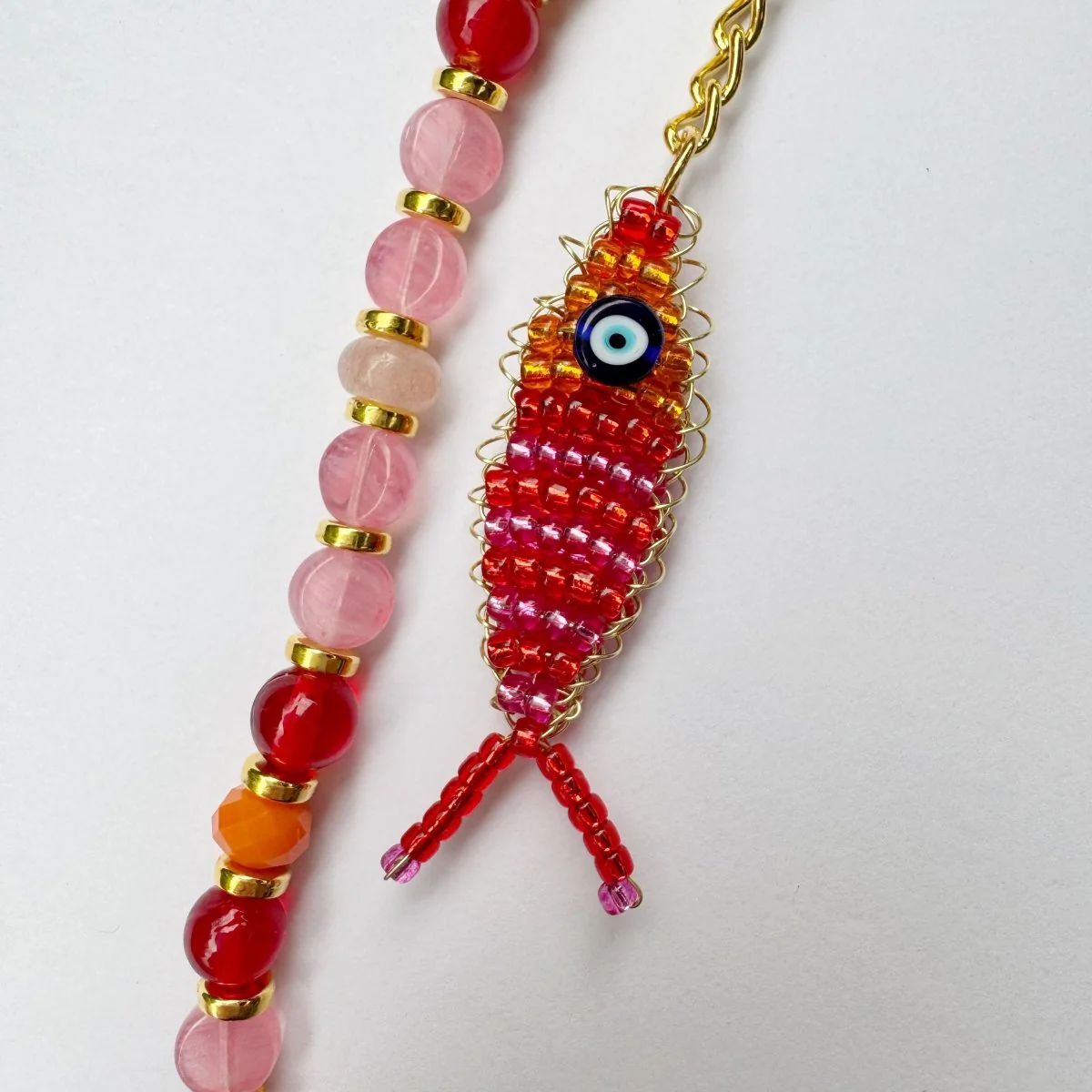 Zenny Jane Beaded Fish Bag Charms (With Beaded Strap) - Image 6